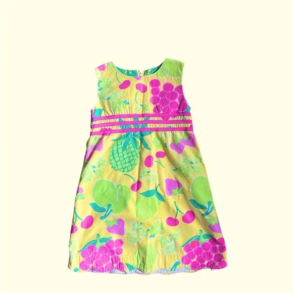 Lilly Pulitzer | Dresses | Lilly Pulitzer Sleeveless Cotton Pink Green  Fruit Easter Spring Dress Size 4 | Poshmark